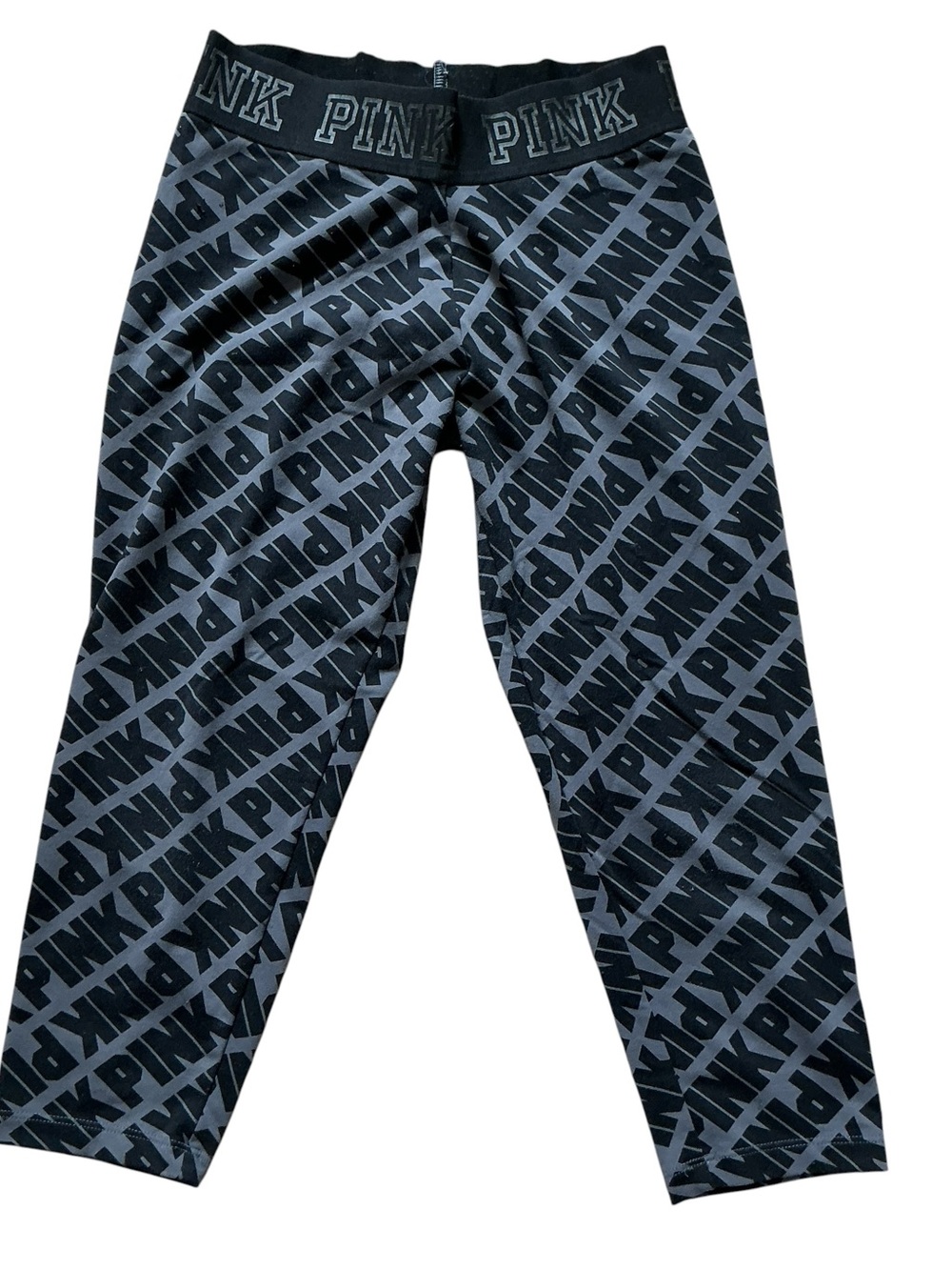 PINK Victoria Secret Ultimate Yoga Crop Leggings Graphic Spell Out Logo Size XS